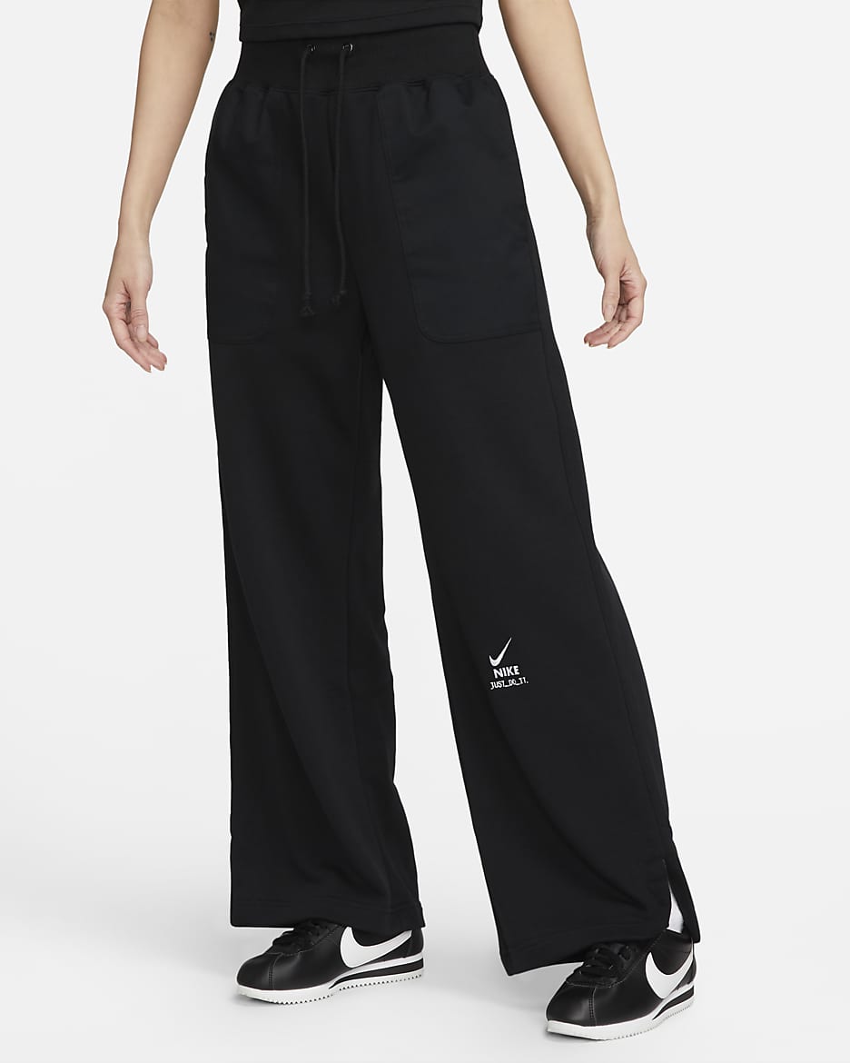 Nike french terry pants black best sale